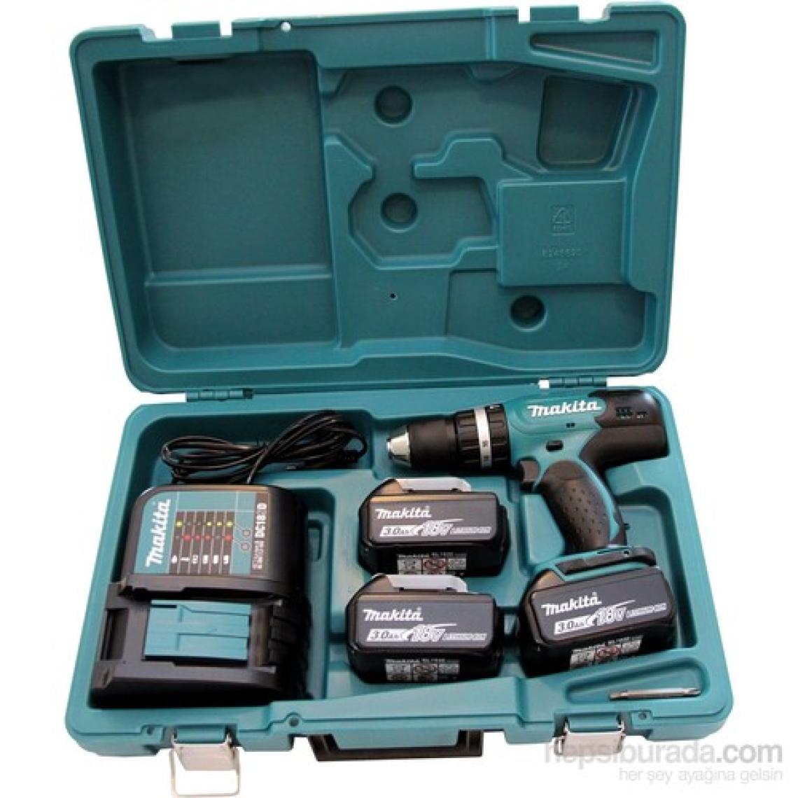 Makita DHP453SFE3 18V 3.0 Ah 3 Akülü Darbeli Matkap Vidalama