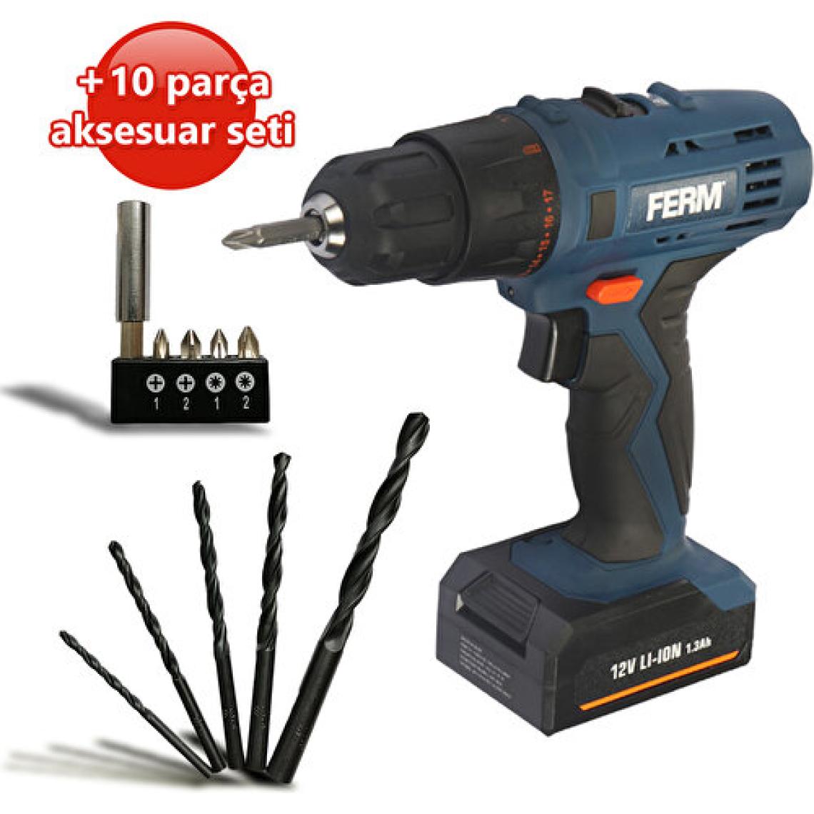 Ferm Power Cdm1129 Akülü Lı-Ion Vidalama 12V 1,3Ah Tek Akü - Çantalı