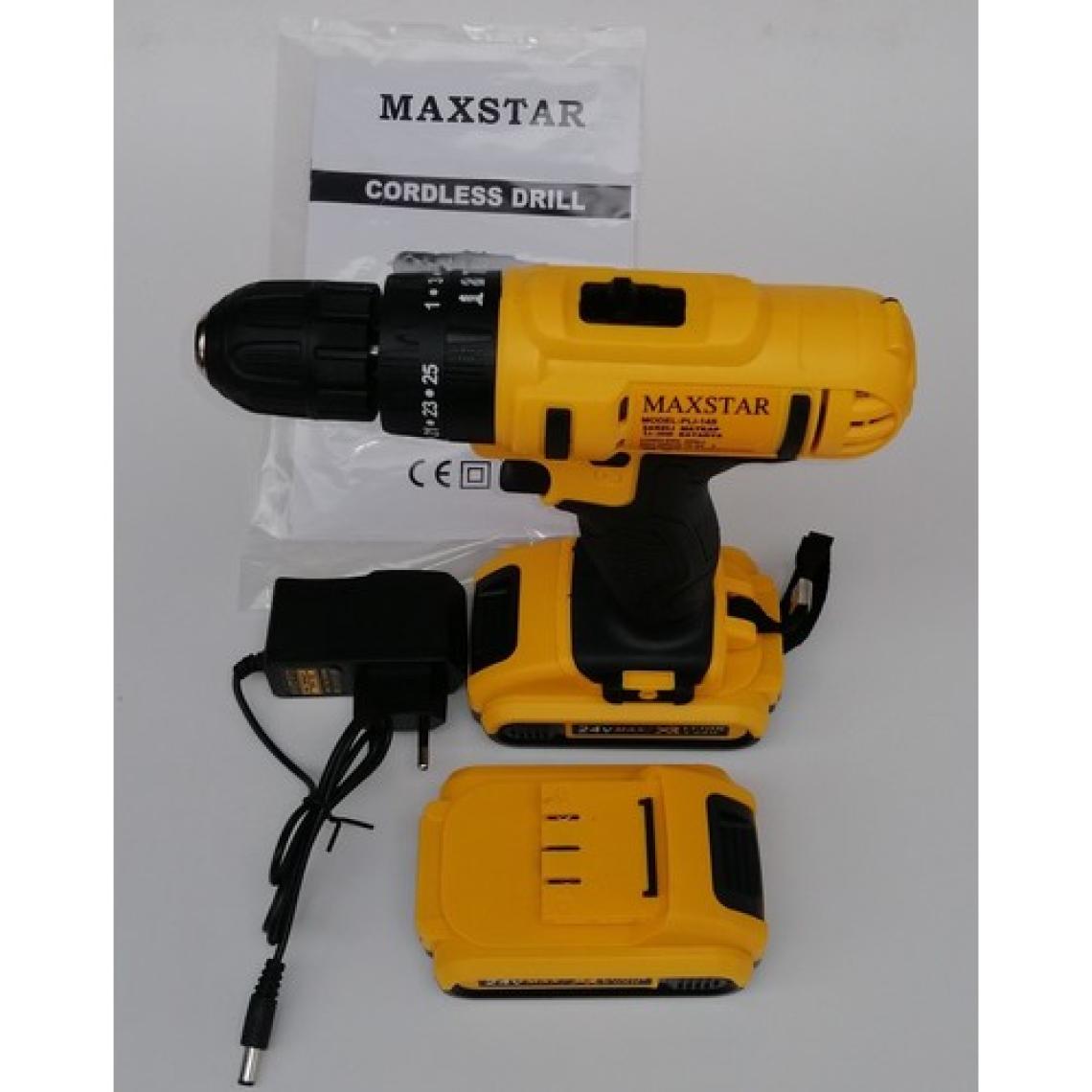Maxstar Turbo Tools 24V 4000 Ma 2 Li-Ion Çift Akülü Profesyonel Vidalama Şarjlı Matkap Yeni