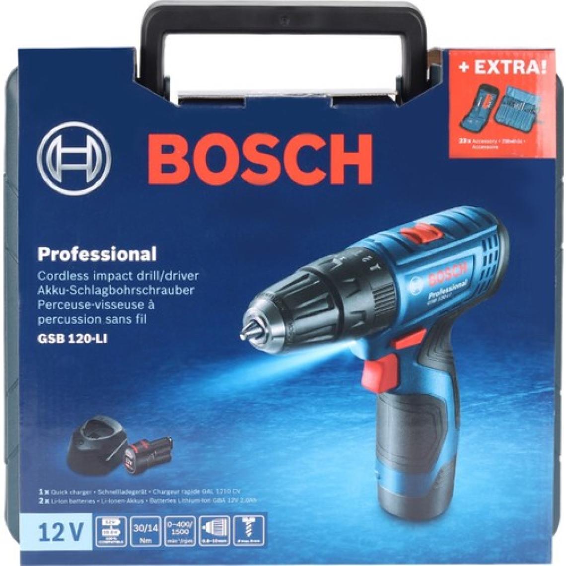 Bosch GSB 120-LI 12 V 2x2 Ah Akülü Darbeli Vidalama Makinesi
