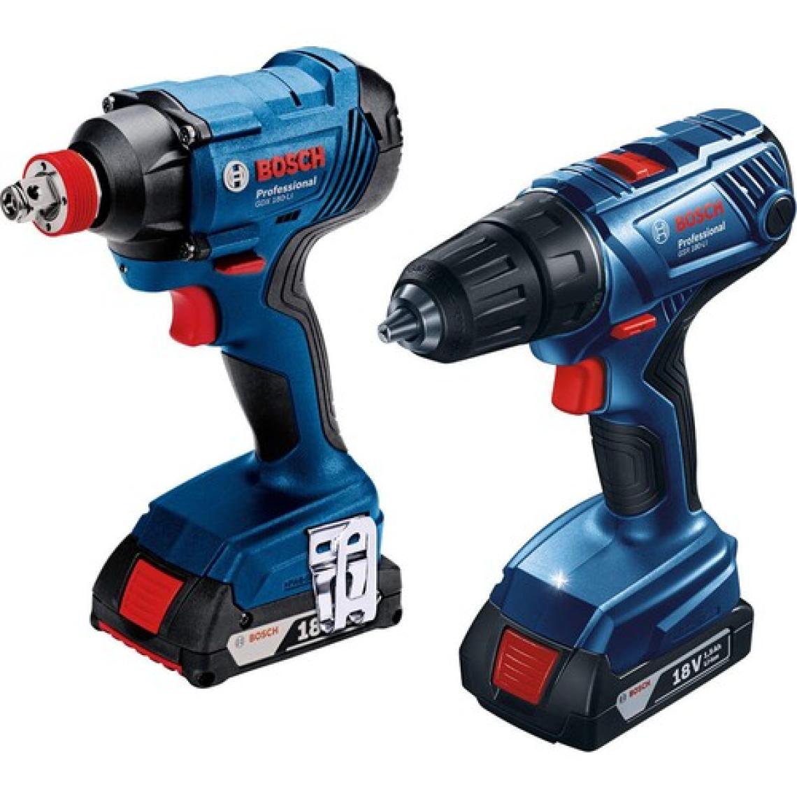 Bosch GSR 180-LI Matkap + GDX 180-LI Somun Sıkma Makinesi + 2x2 Ah Akülü Set