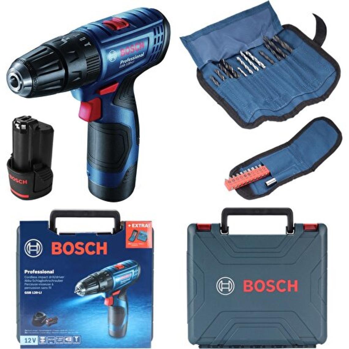 Bosch GSB 120-LI 12 V Çift Akülü Darbeli Vidalama Makinesi