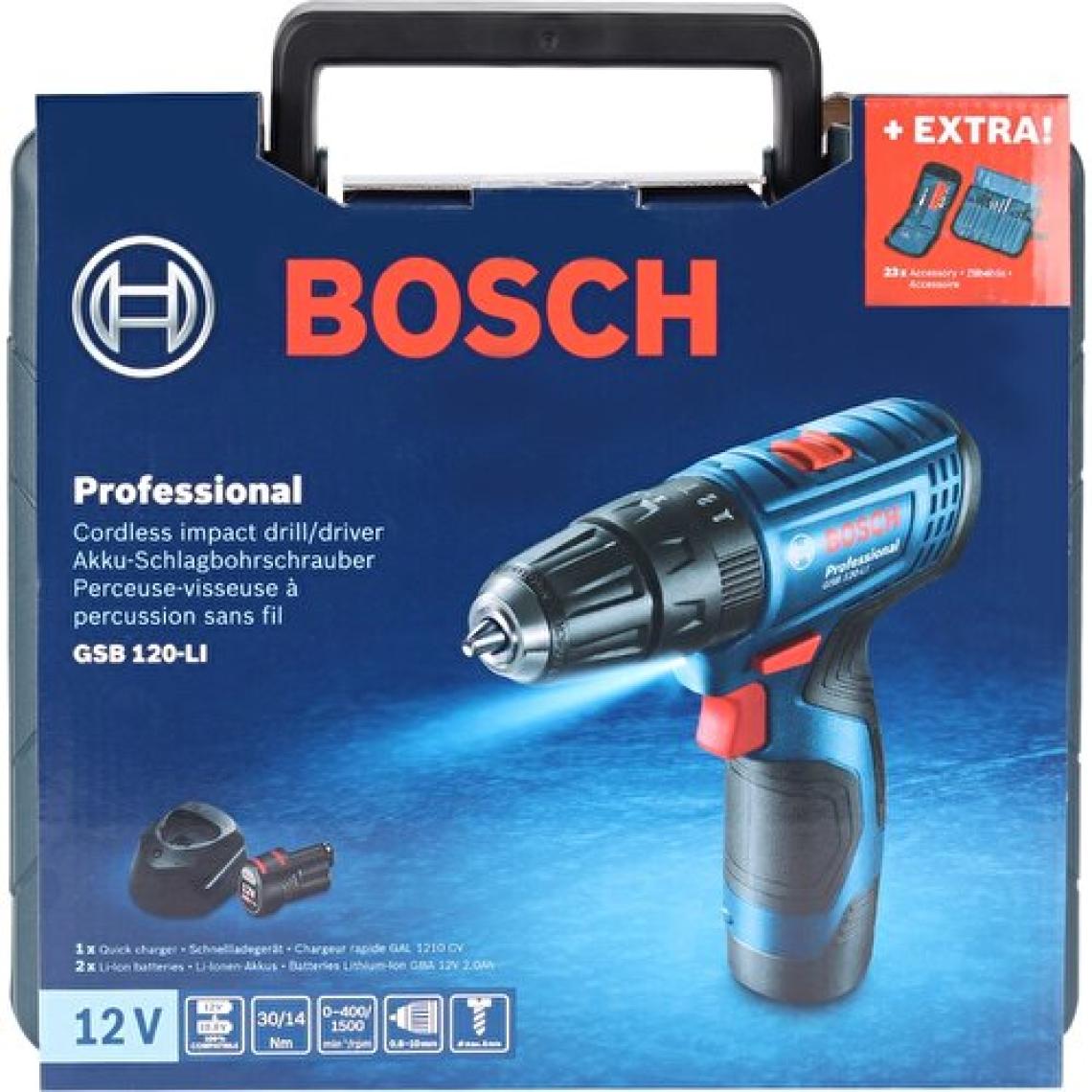 Bosch GSB 120-LI 12 V Çift Akülü Darbeli Vidalama Makinesi
