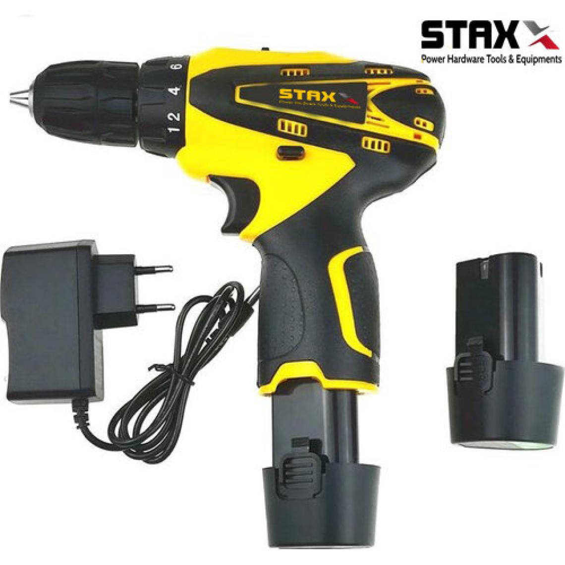 Staxx Power Multi Speed BL1244M 12V Çift Akülü  Şarjlı Vidalama Matkap Seti + 5 Ad Titanyum Uç Hediyeli
