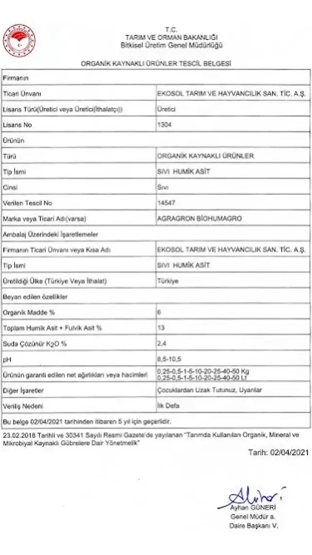 Agragron Biohumagro Leonardit Menşeili Hümik Fülvik - Agragron Biohumagro 1 Lt Organik Toprak Düzenleyici