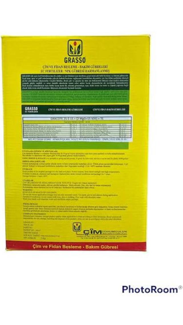 ÇİM TOHUMCULUK Çim Gübresi (Grasso)-2 kg (50 M²)
