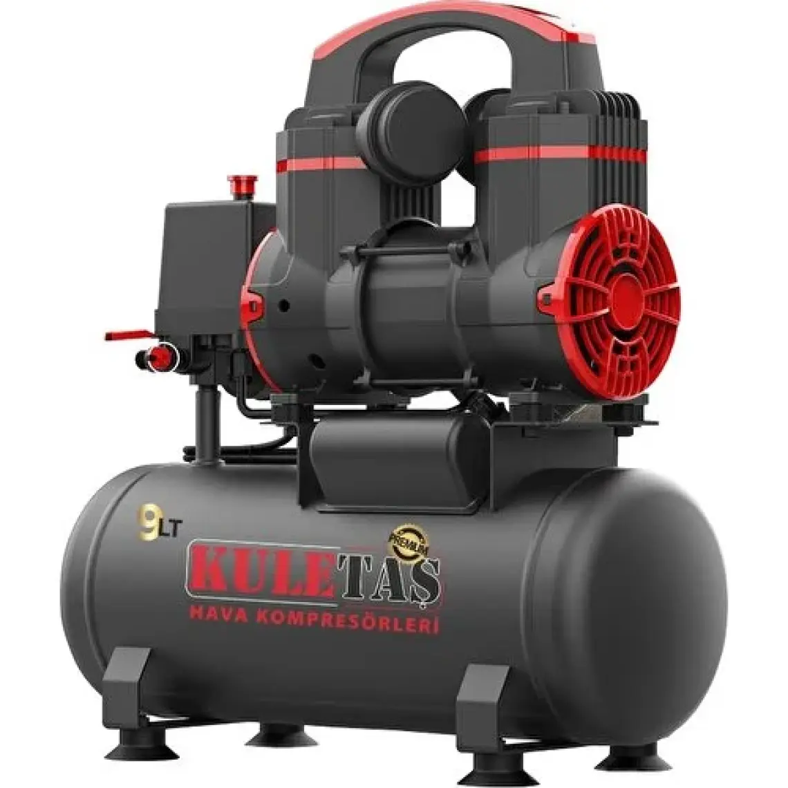 Kuletaş Premium 9 Litre Sessiz Yağsız Hava Kompresörü 1,4 Hp (Italyan Tasarım)