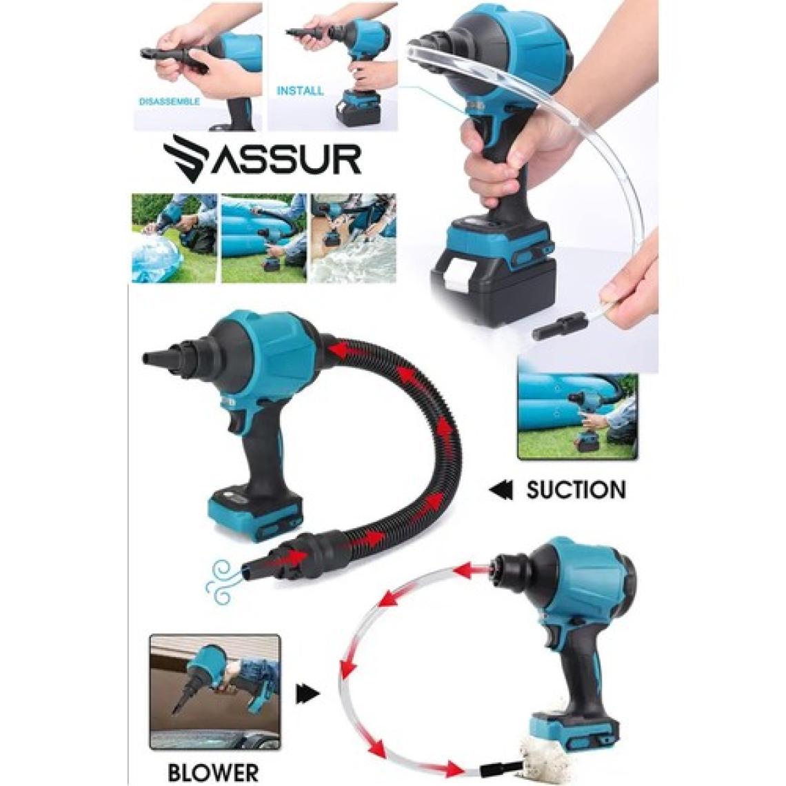 Assur Profesyonel 21V Çift Akü Hava Üfleme Şarjlı Hava Pompası