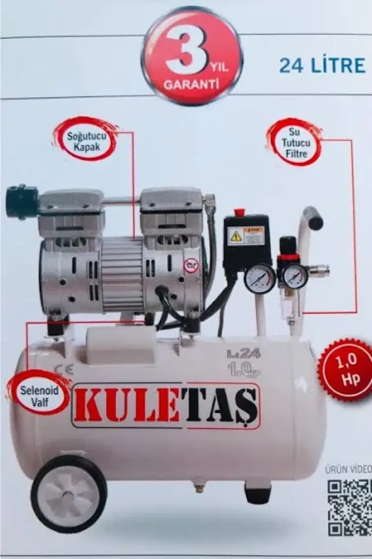 Kuletaş 24 Litre Süper Sessiz Yağsız Hava Kompresörü