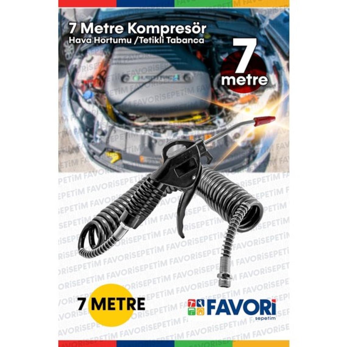 Proxtech  7 Metre Hava Üfleme Toz Alma Kompresör Hava Tabancası Spiral Hava Hortumu 8 mm 7metre