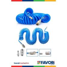 Proxtech  15 Metre Kompresör Spiral Hava Hortumu 8 mm 15 mt Hava Jakı Hava Tabancası Recor Paket