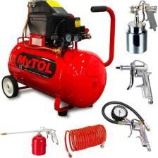 Mytol 50 Litre Hava Kompresörü 2 Hp 8 Bar ve 5li Havalı Set