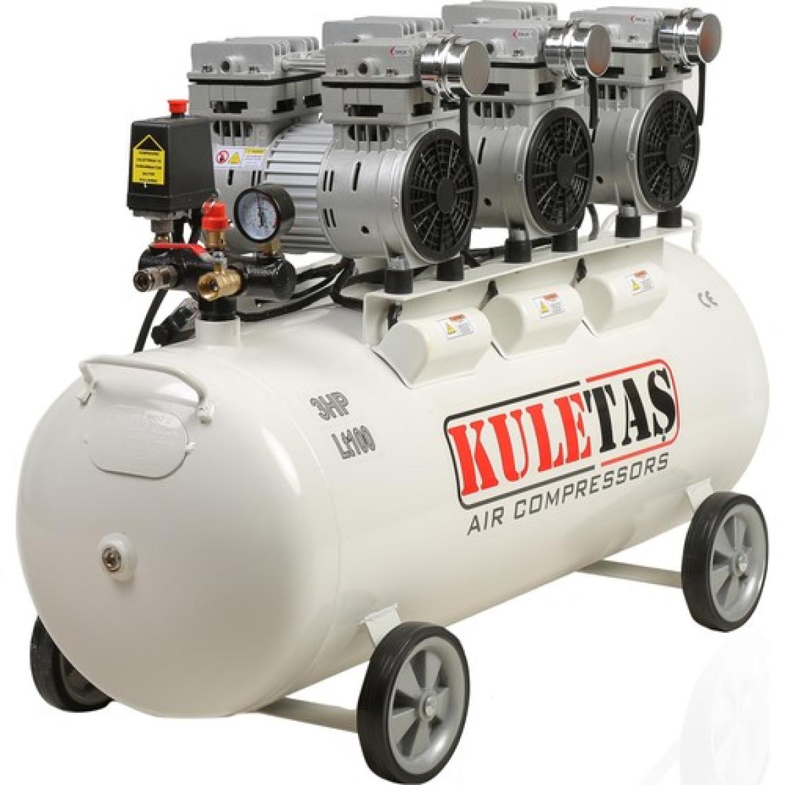 Kuletaş Süper Sessiz Yağsız Kompresör 100 Litre 3 Hp