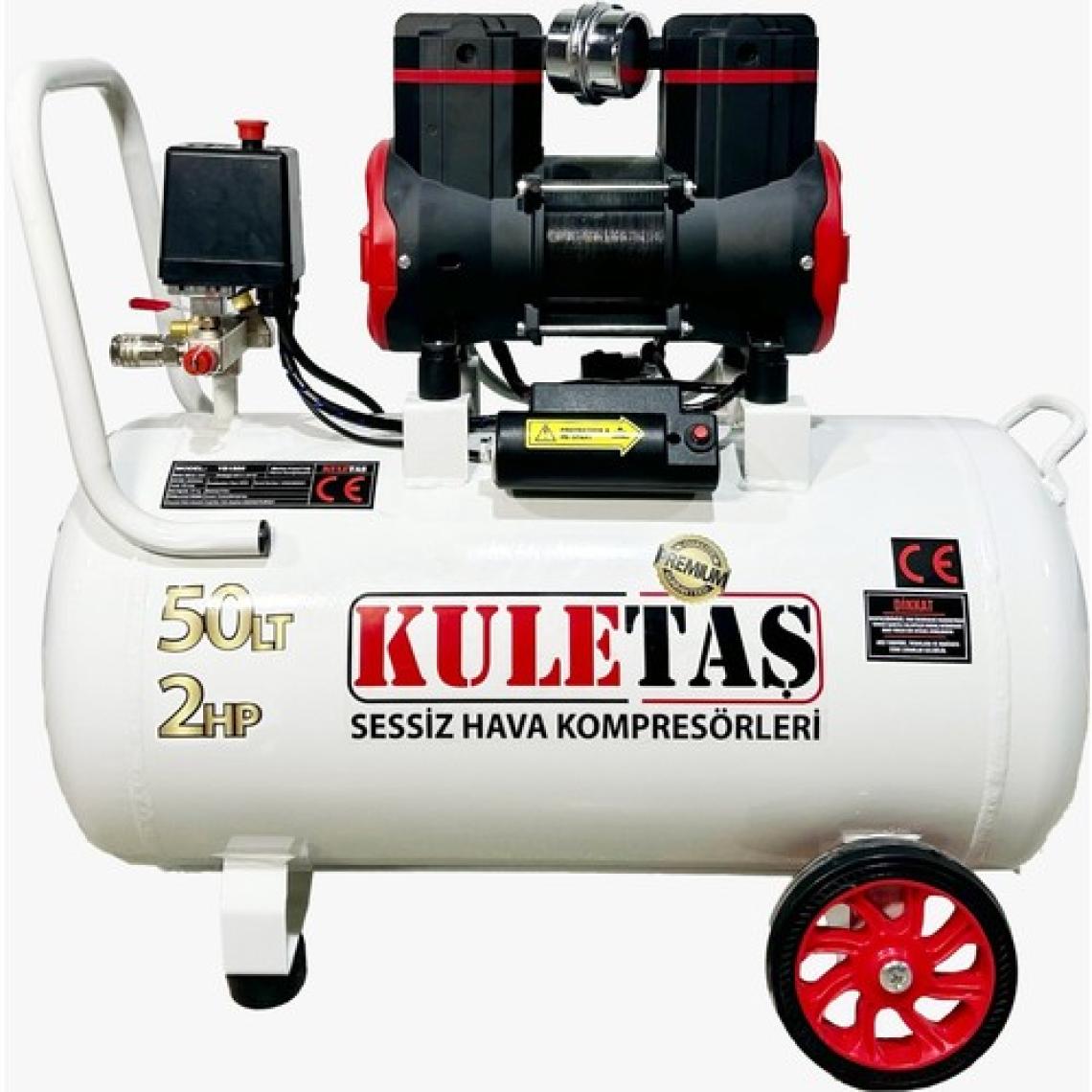 Kuletaş 50 Litre 2 Hp Sessiz Premium Kafa Hava Kompresörü 2800 Rpm