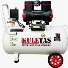 Kuletaş 50 Litre 2 Hp Sessiz Premium Kafa Hava Kompresörü 2800 Rpm