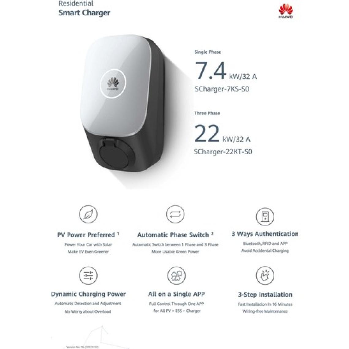 Huawei Smart AC 22 kW Soketli Elektrikli Araç Şarj İstasyonu