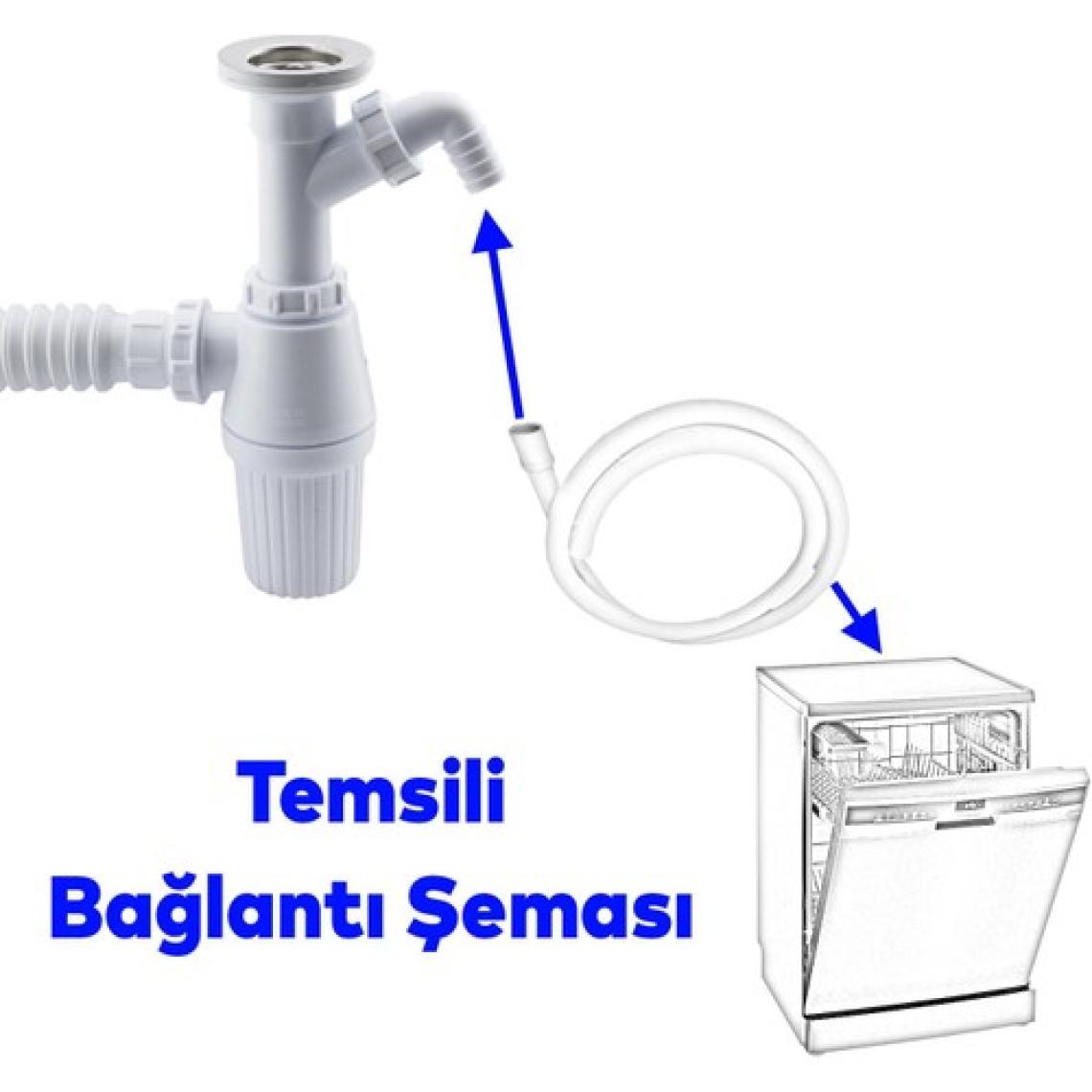 Badem10 Pis Su Giderli Sökülebilir Tas'lı Çift Gider Sifon Körüklü Temizlenebilir Mutfak Banyo Lavabo Boru