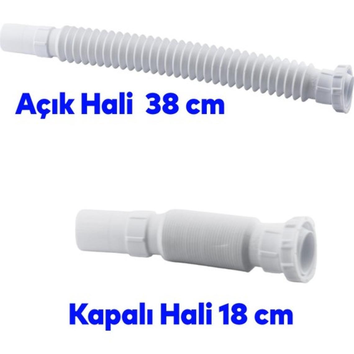Badem10 Pis Su Giderli Sökülebilir Tas'lı Çift Gider Sifon Körüklü Temizlenebilir Mutfak Banyo Lavabo Boru
