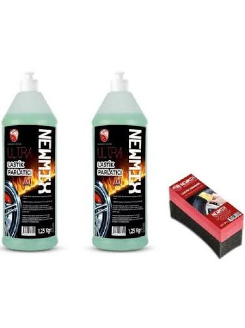 Newmix 2'li Set Jel Lastik Parlatıcı (1.25KGX2)+UYGULAMA Süngeri