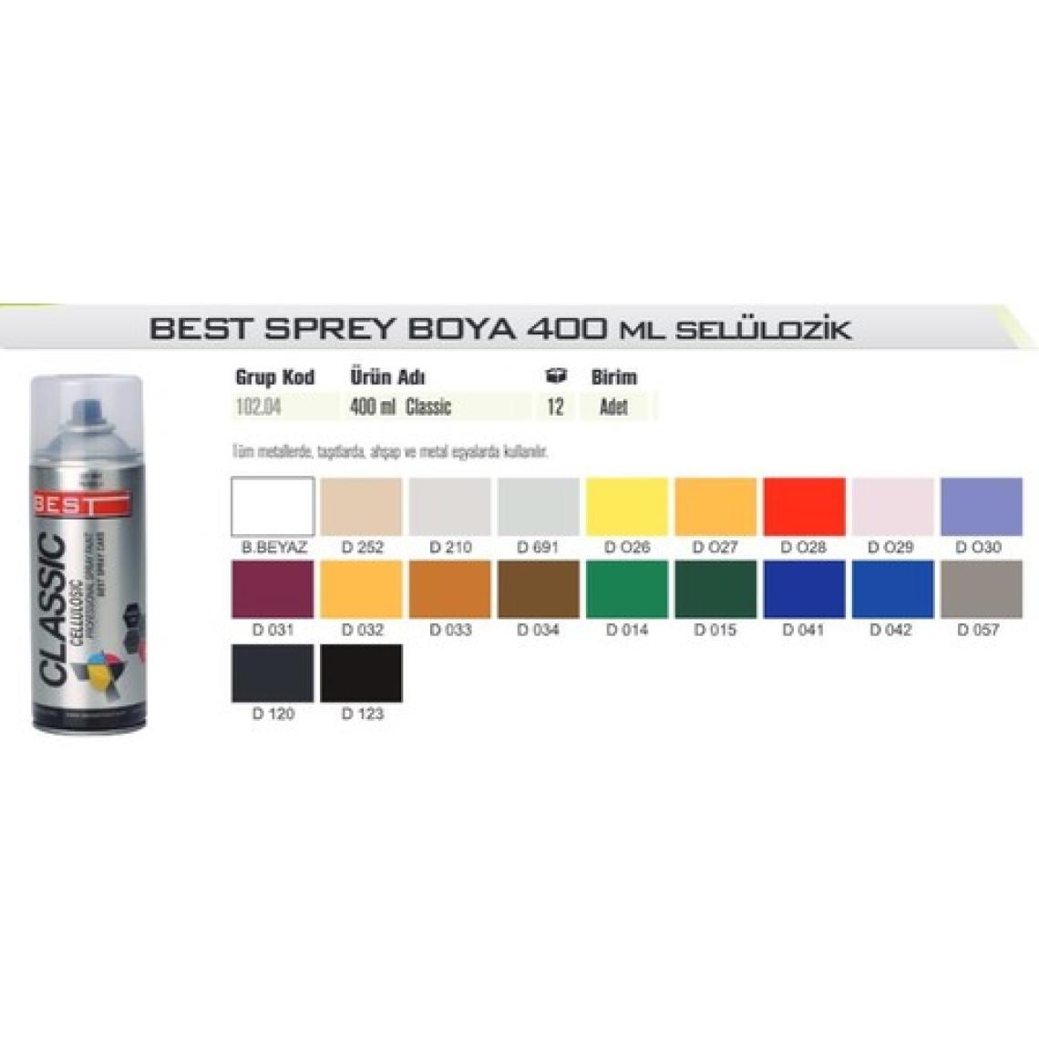 Best Classic Buzdolabı Beyazı Sprey Boya 400 ml Tekli