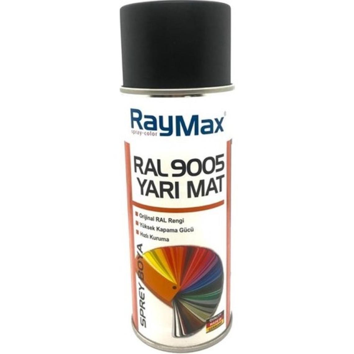 Raymax Akrilik Sprey RAL9005 Yarı Mat Siyah 400ML.MADE In Germany