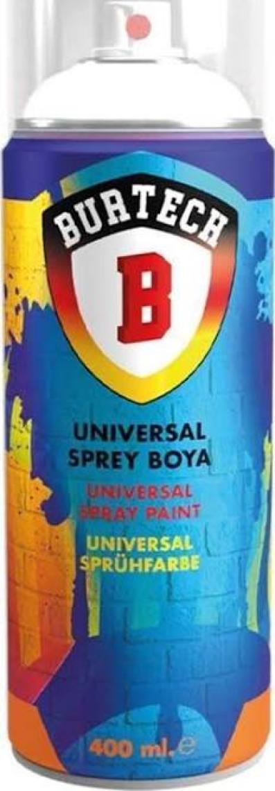 Burtech Universal Akrilik Parlak Siyah Sprey Boya RAL-9005 400 ml