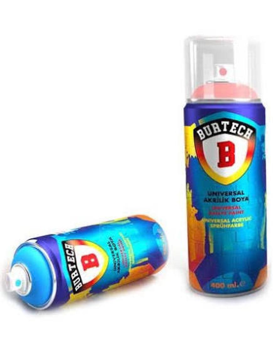 Burtech Universal Akrilik Parlak Siyah Sprey Boya RAL-9005 400 ml