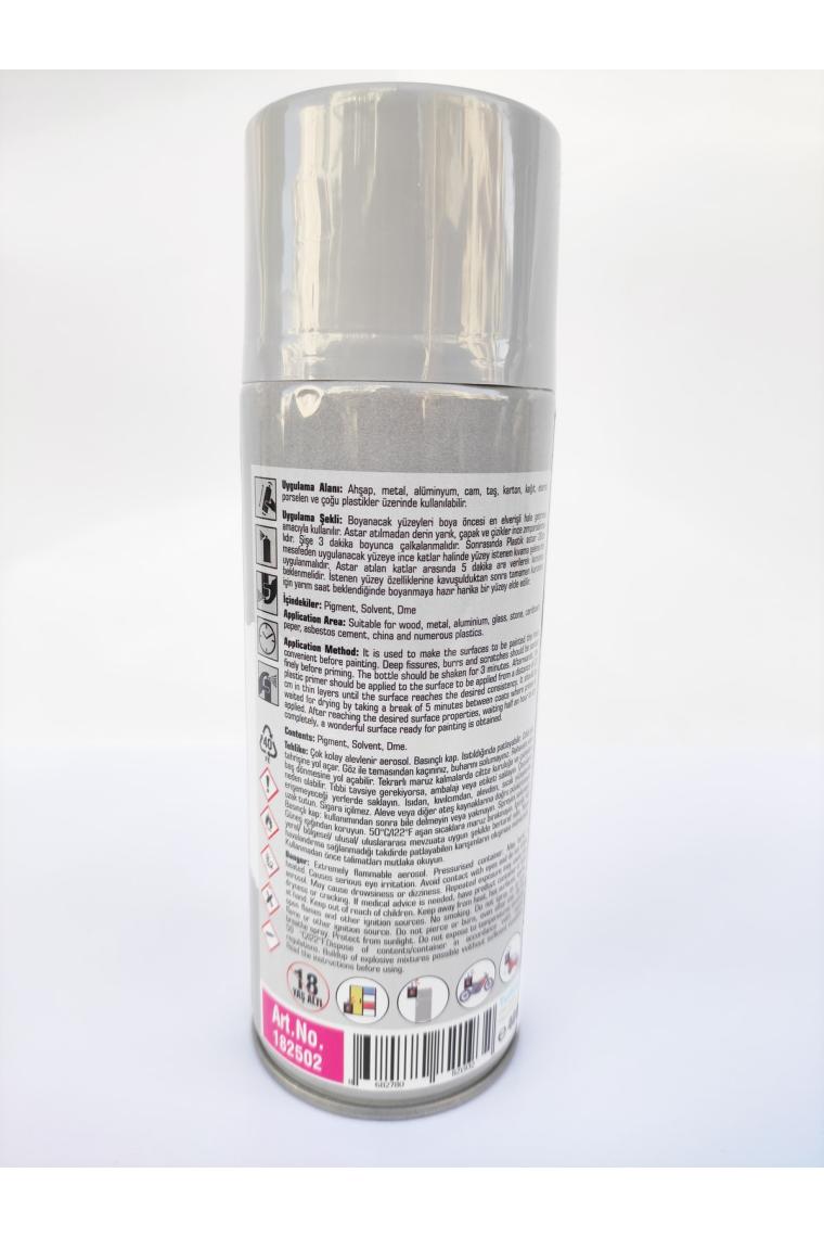 Replax Sprey Plastik Yüzey Astarı Gri Renk 400 Ml.