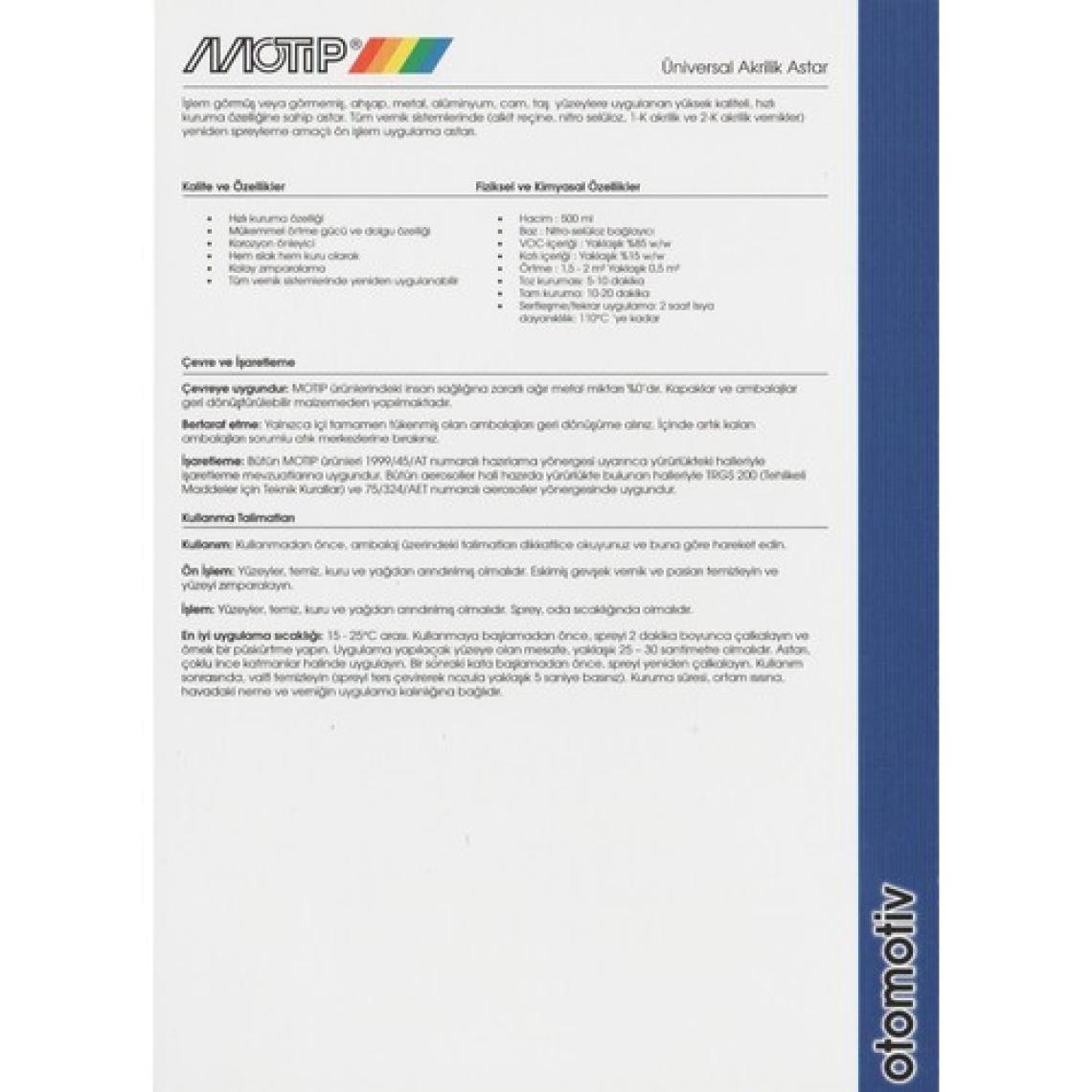 Motip Üniversal Akrilik Astar Sprey 500ml