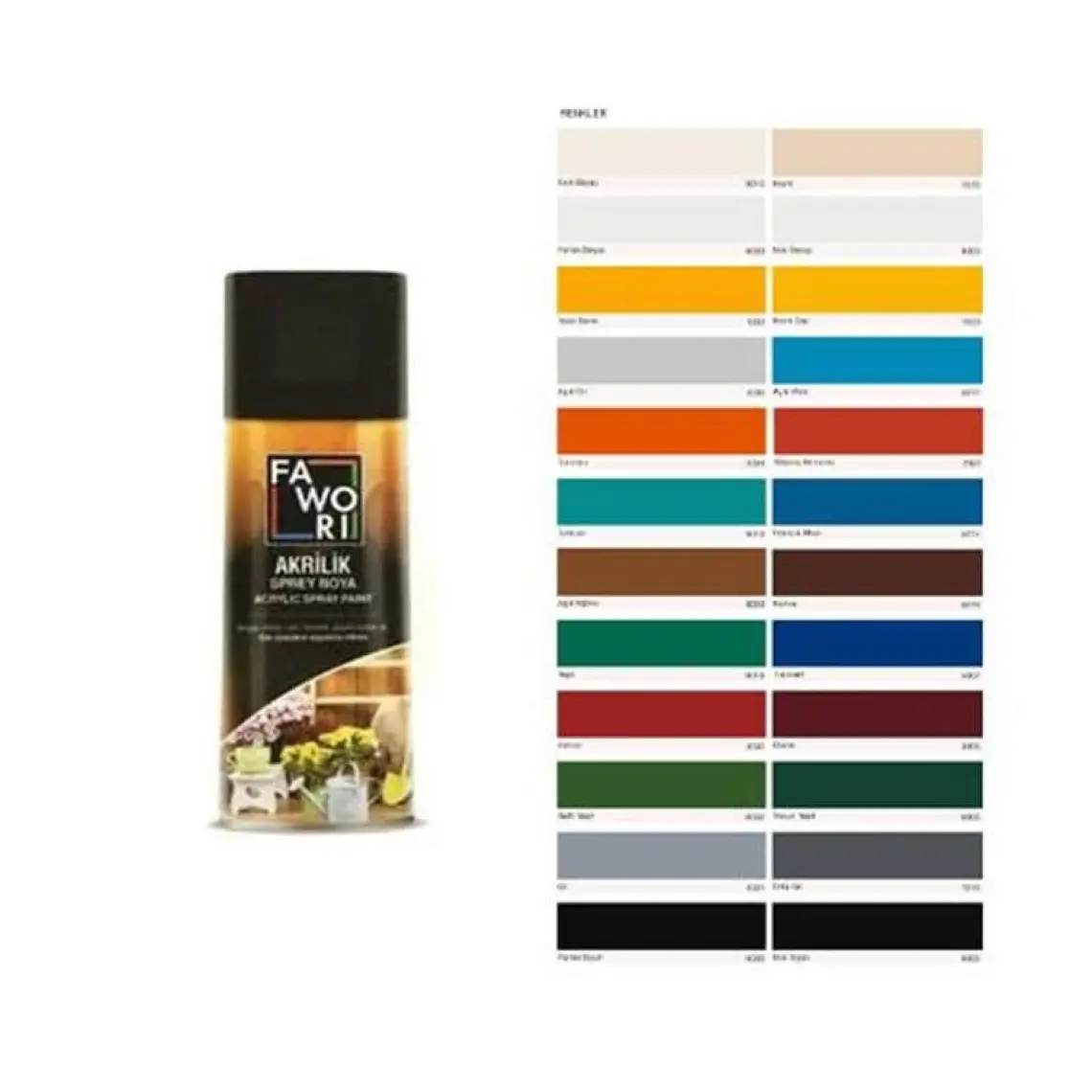 Fawori Akrilik 400 ml Sprey Boya Yosun Yeşili 6005