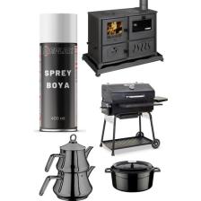 Replax Siyah Çaydanlık Tava Tencere Cezve Emaye Isıya Dayanaklı 600° Sprey Boyası 400 Ml.