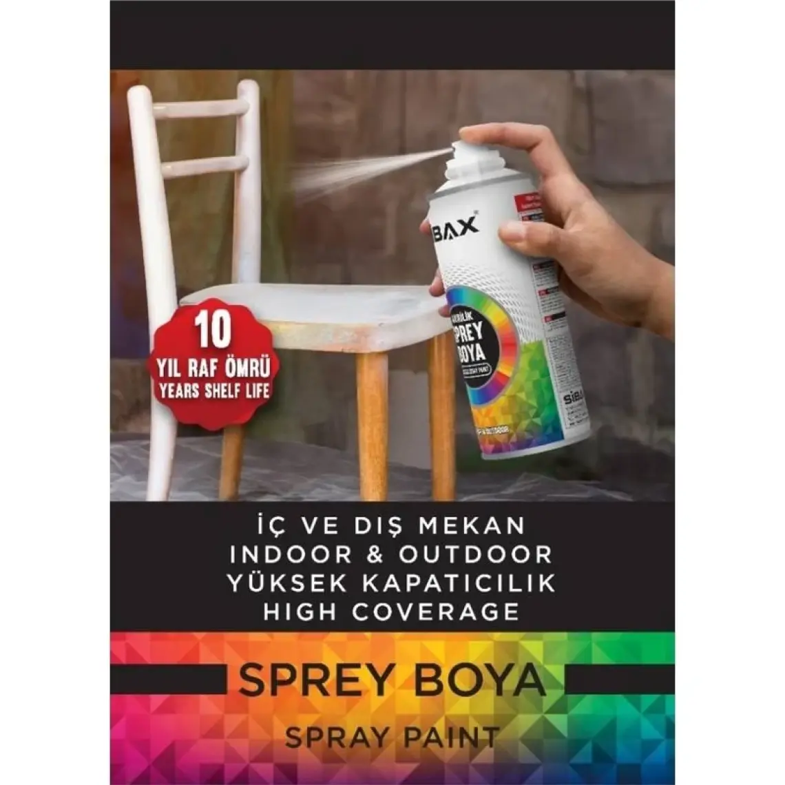 Sibax Akrilik Sprey Boya Antrasit Gri 400 ml RAL7016