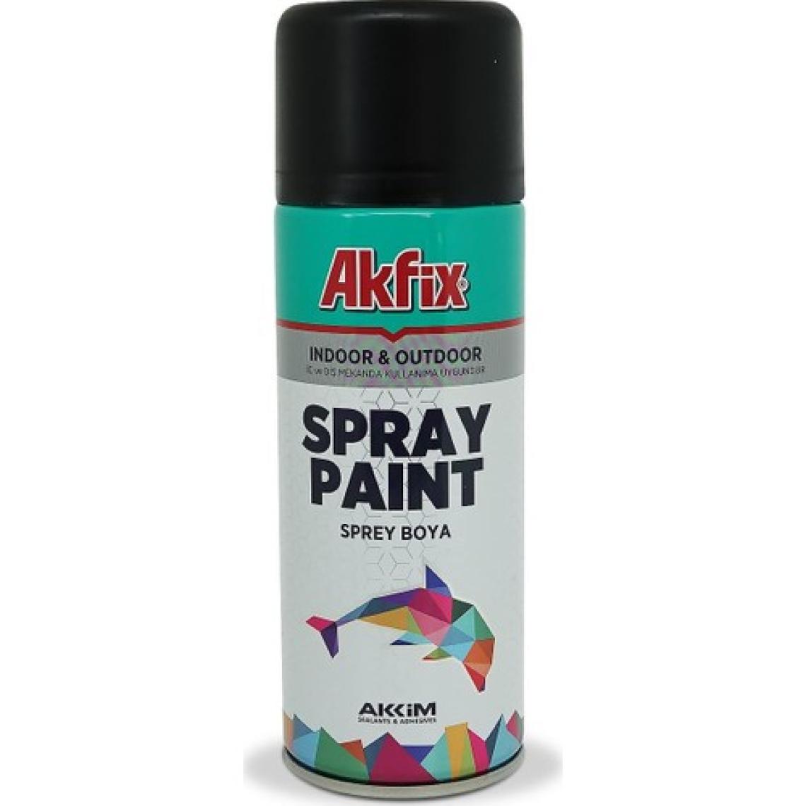 Akfix Akrilik Sprey Boya 400ml Mat Siyah