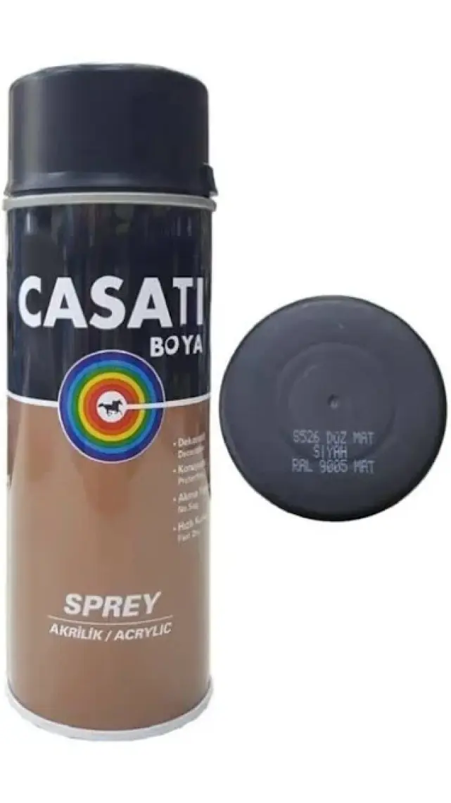 Mat Siyah Akrilik Sprey Boya 400 ml