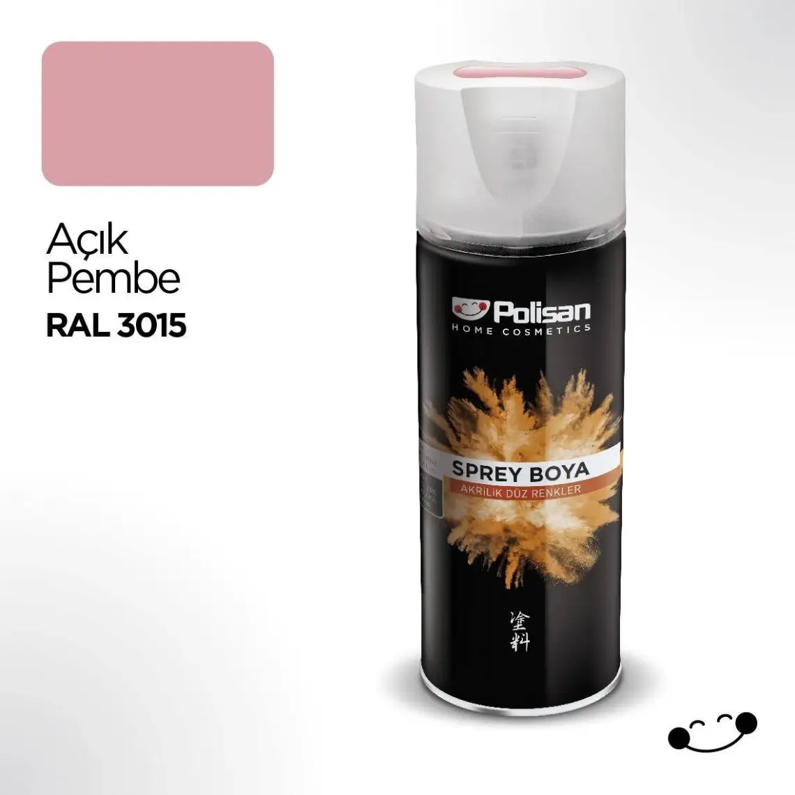 Polisan Akrilik Sprey Boya Açık Pembe Ral 3015 400 ml