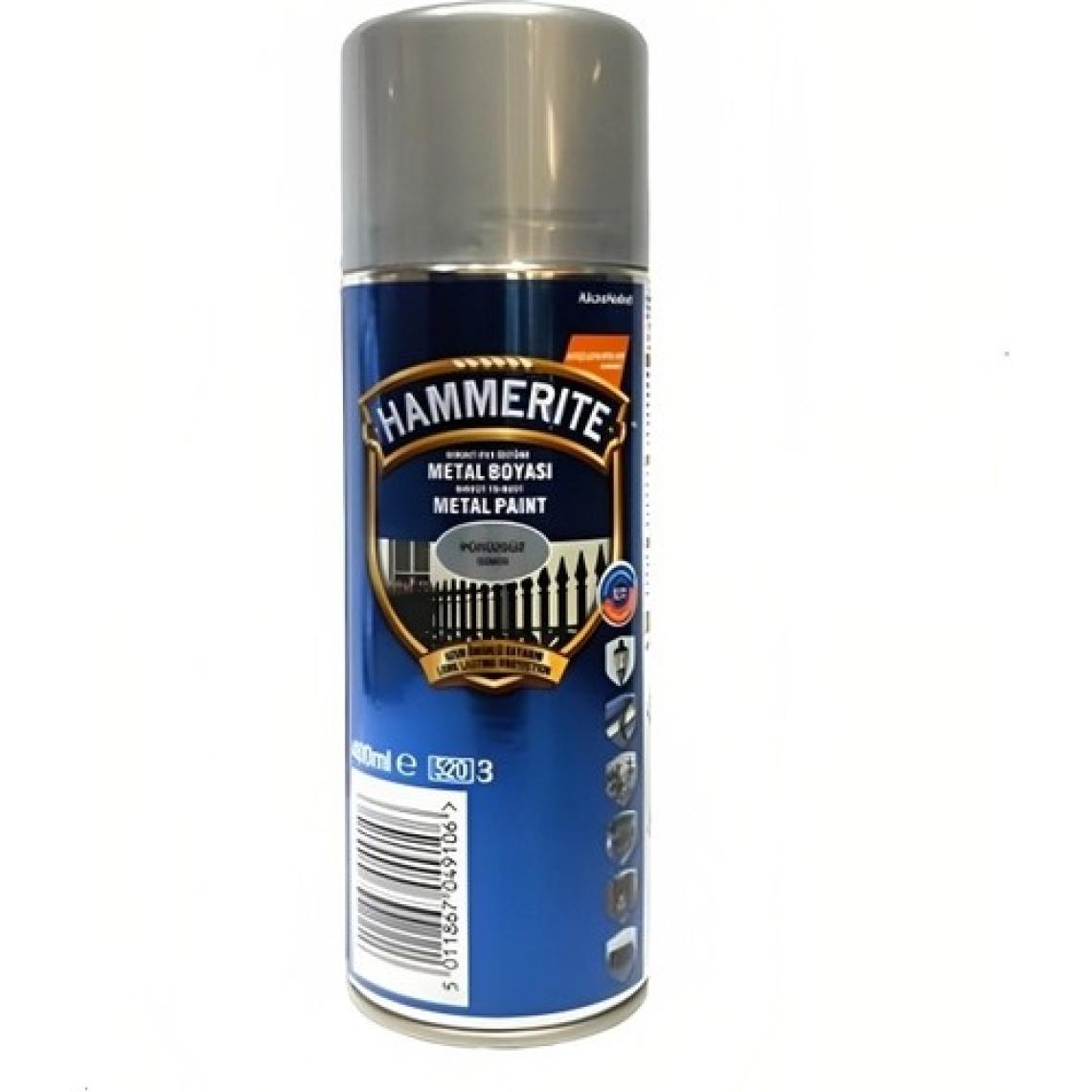 Marshall Hammerite Direkt Pas Üstü Pürüzsüz Metal Boyası Sprey Gümüş 400 Ml