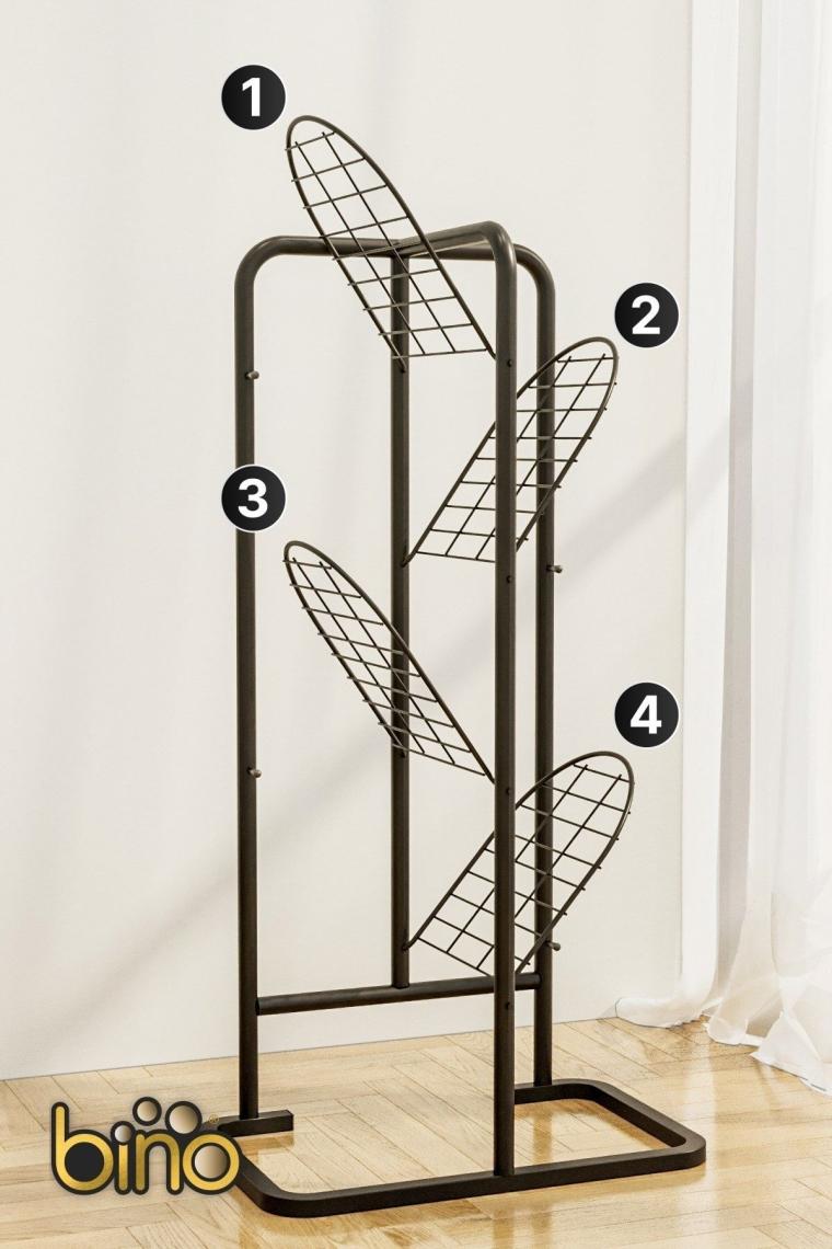 Bino 4 Katlı Metal Çiçeklik Dekoratif Lüks Bahçe Mobilyası  Bahçe Balkon Rafı