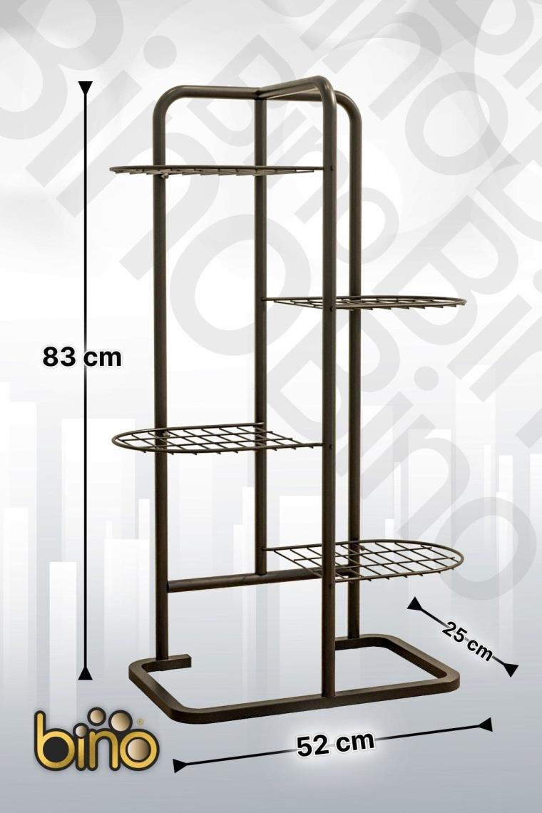 Bino 4 Katlı Metal Çiçeklik Dekoratif Lüks Bahçe Mobilyası  Bahçe Balkon Rafı