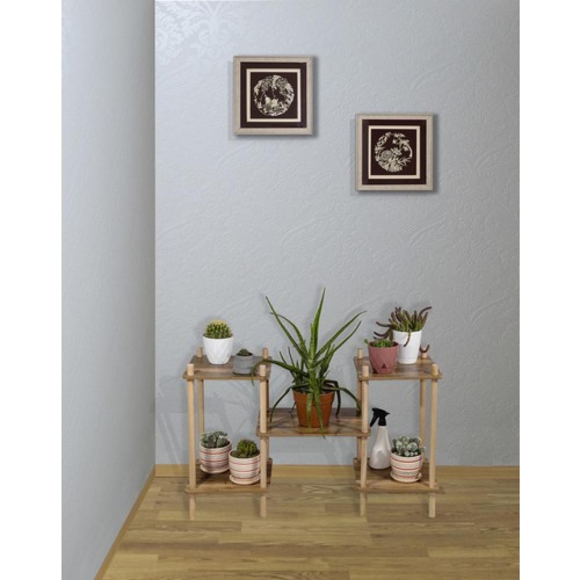 Asudehome Saksı Standı Bahçe 5 Raflı Saksılık Çiçek Rafı Ahşap Saksılık Çiçeklik No3