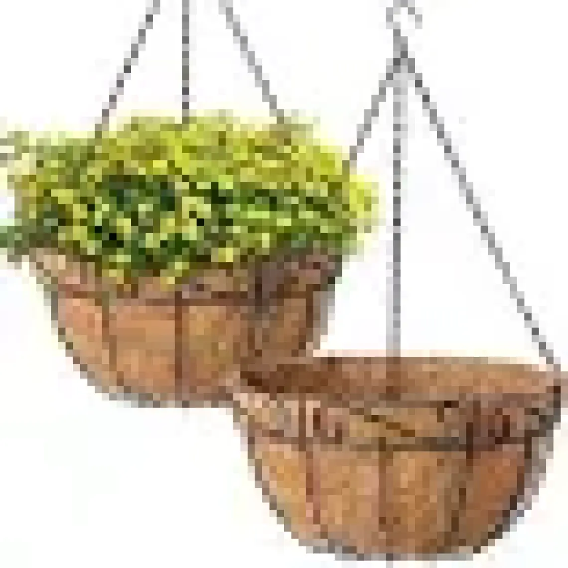 Bahçem Coco Askılı Çiçeklik Doğal Hindistan Cevizi Lifi Dekoratif 1 Adet Balkon Bahçe Saksısı 32 x 31 x 50 cm