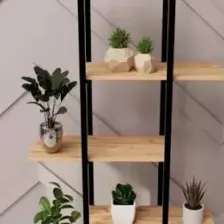 Eportatif Dekoratif 5 Raflı Metal Çiçeklik Saksı Standı Saksılık Çam 1307
