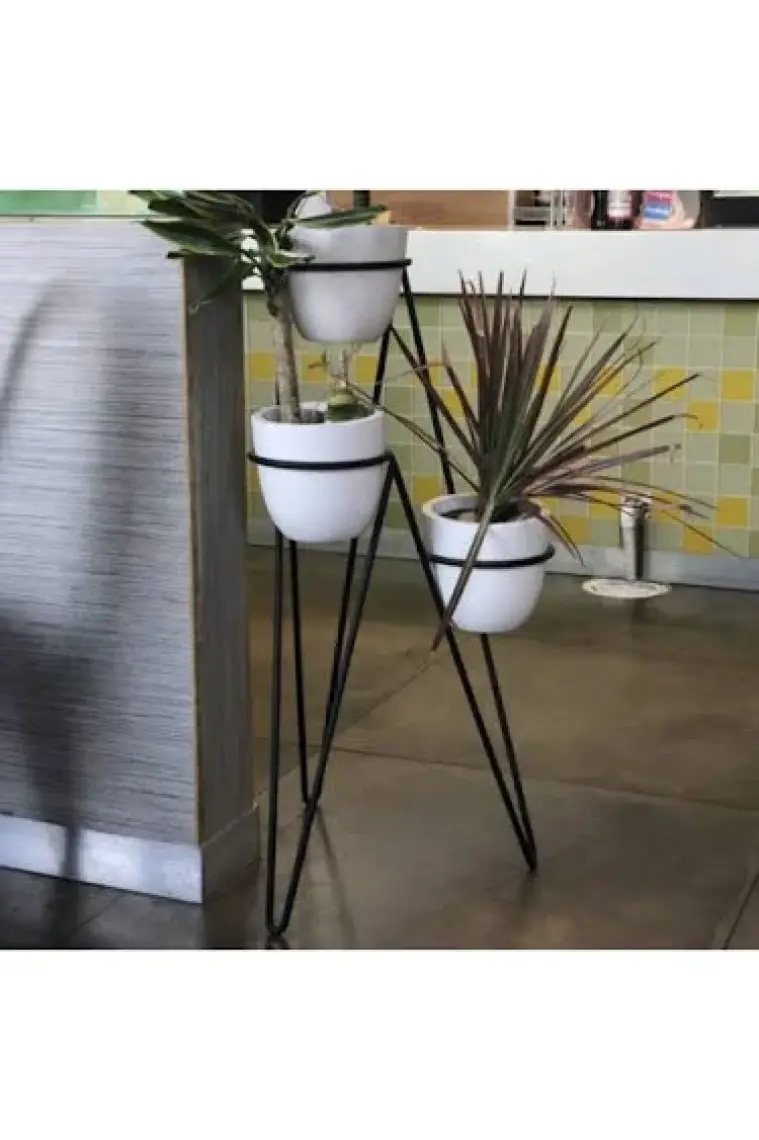Wess Dizayn Metal Saksı Standı Iskandinav 3 Katlı Ayaklı Çiçeklik WD249