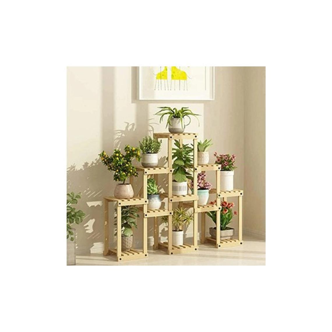 Alan Dekor Natural Doğal Ahşap Dekoratif Çiçeklik Saksılık Balkon Bahçe Standı