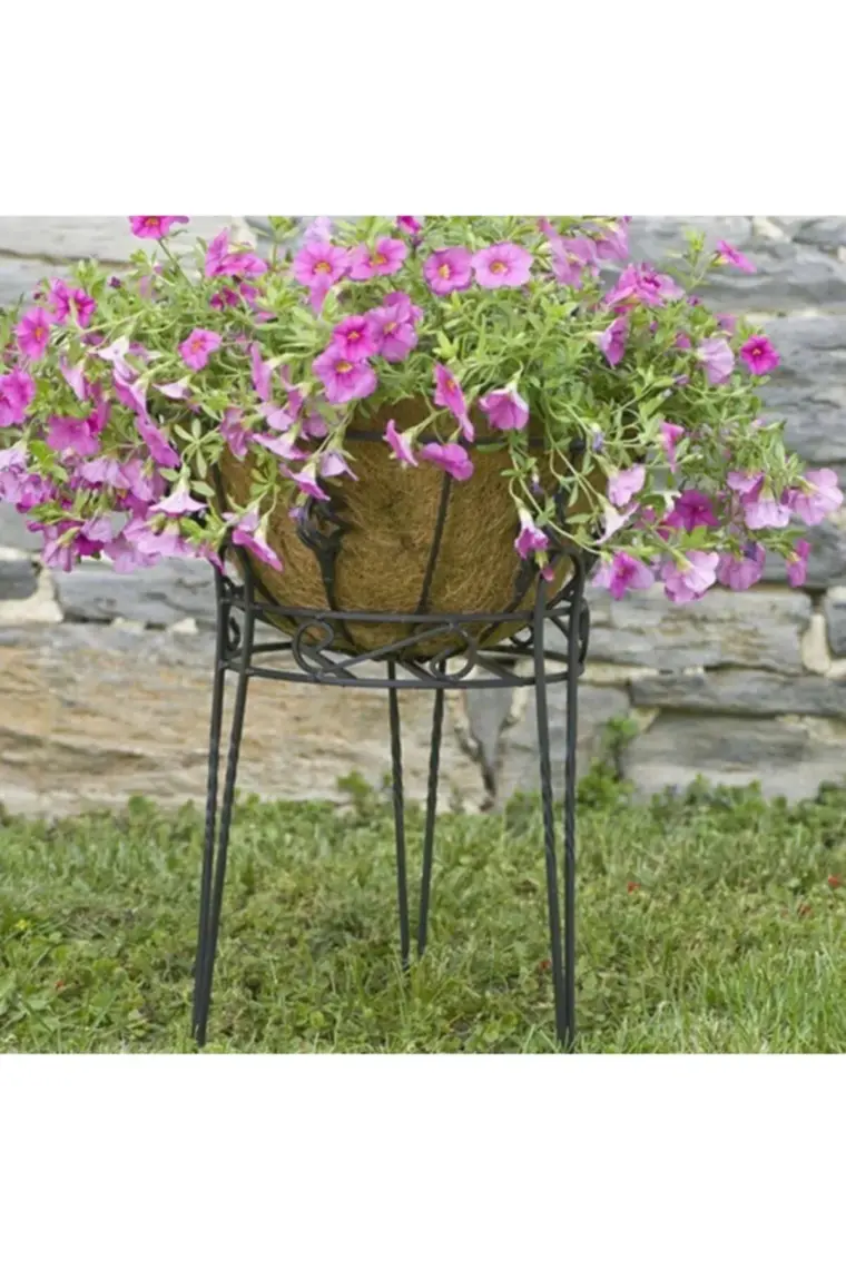 Bahçem Metal Ferforje Saksılık Çiçeklik Dekoratif Saksı Standı 1 Adet 26X26X37CM