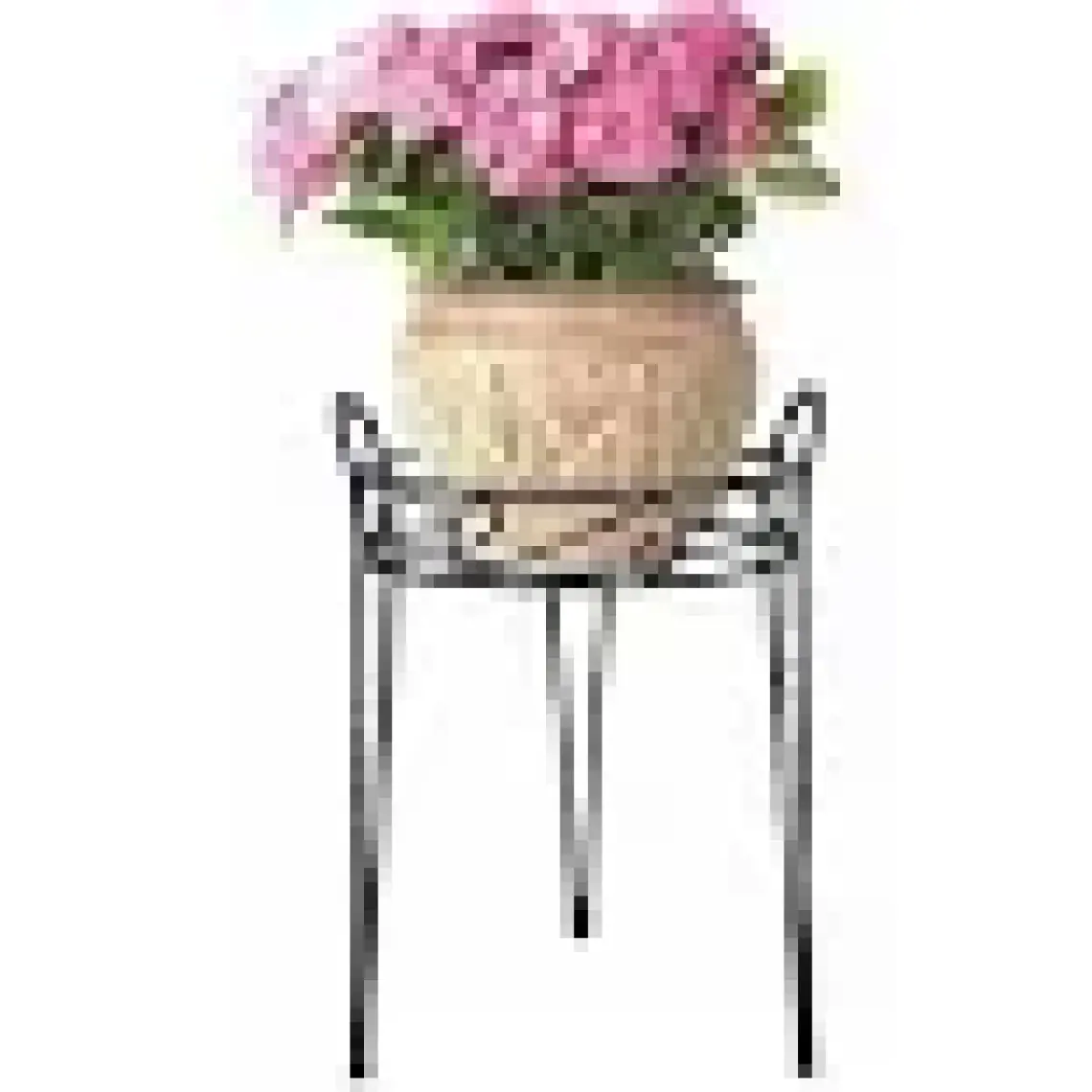 Bahçem Metal Ferforje Saksılık Çiçeklik Dekoratif Saksı Standı 1 Adet 26X26X37CM