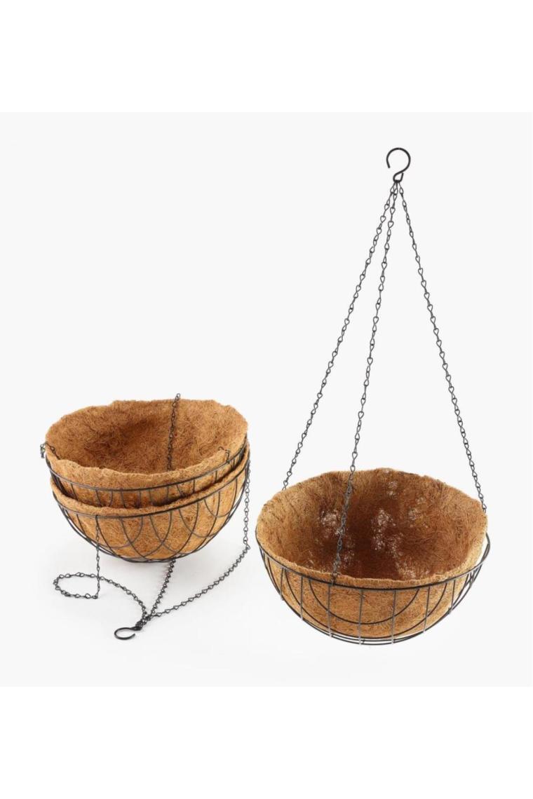 Nettenevime Sarkaç Çiçek Sepeti 3lü Coco Elyaf Makreme Saksı 20-25-30CM