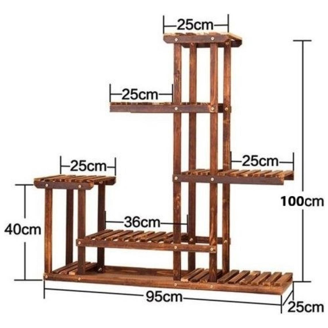 Eng Ahşap Saksı Standı 6 Katlı Saksılık Ahşap Çiçeklik Çok Katlı Dekoratif Saksı Standı