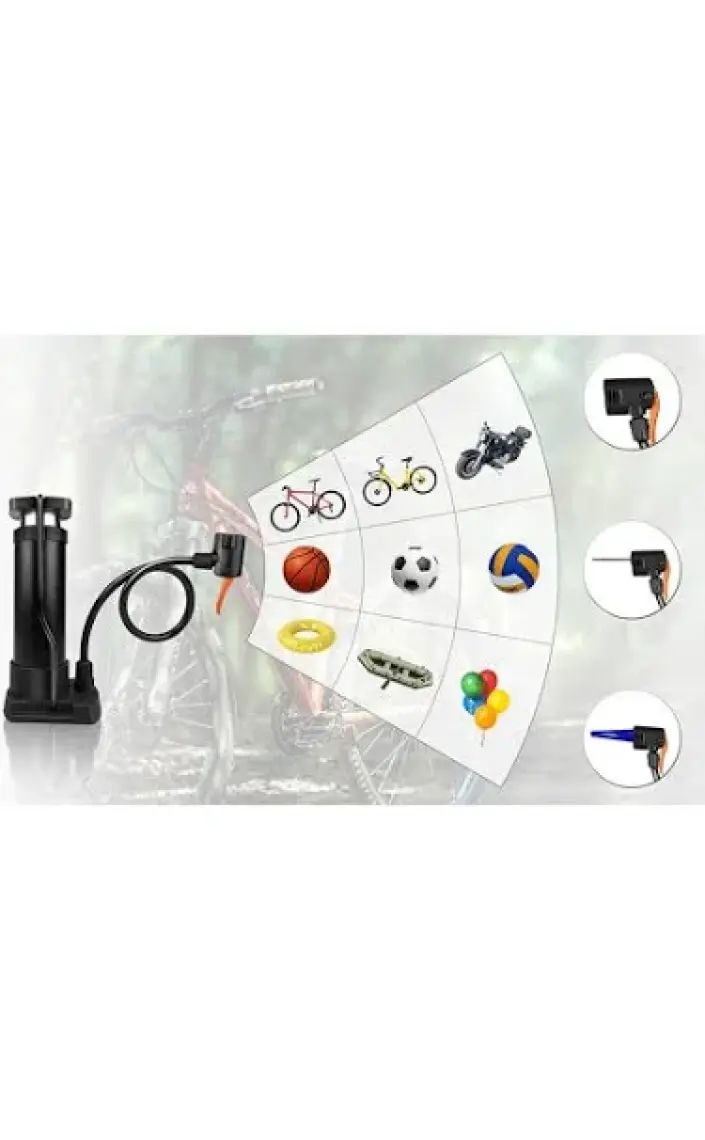 Techmaster Manuel Ayaklı Pompa Bisiklet Top Havuz Şişirme Pompası Siyah +2uç