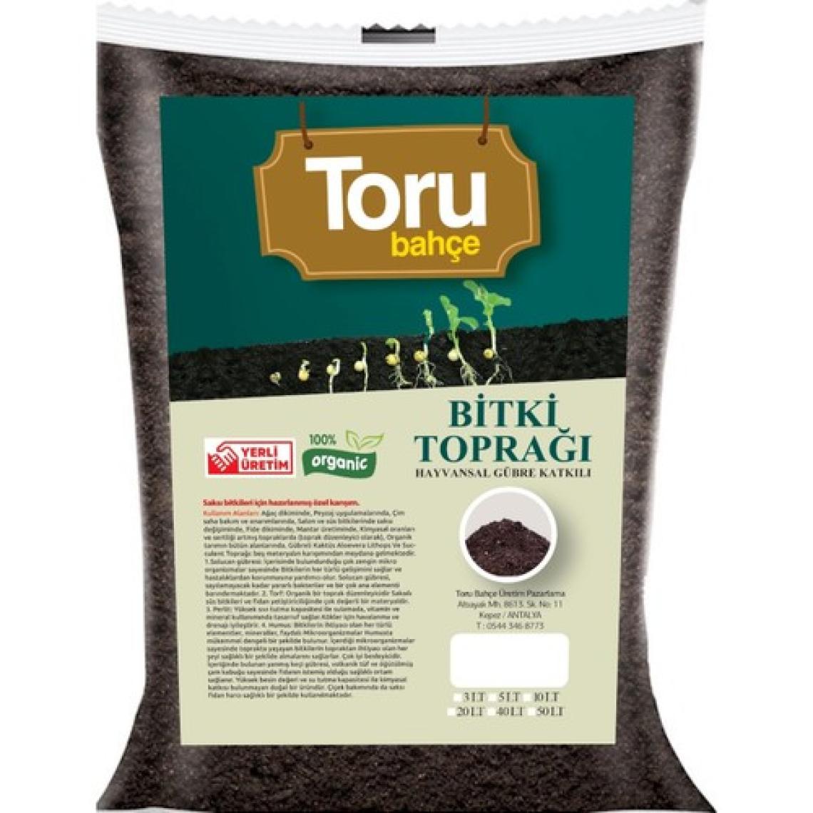 Toru Bahçe  50 Lt Bitki/ Saksı ve Bahçe Toprağı Torf Tavuk ve Keçi Gübresi ve Perlit Katkılı Toprak