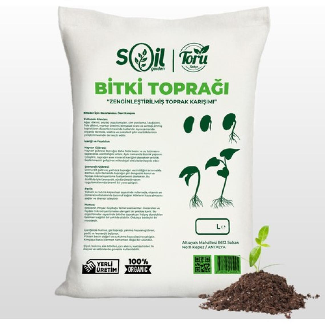 Toru Bahçe  50 Lt Bitki/ Saksı ve Bahçe Toprağı Torf Tavuk ve Keçi Gübresi ve Perlit Katkılı Toprak